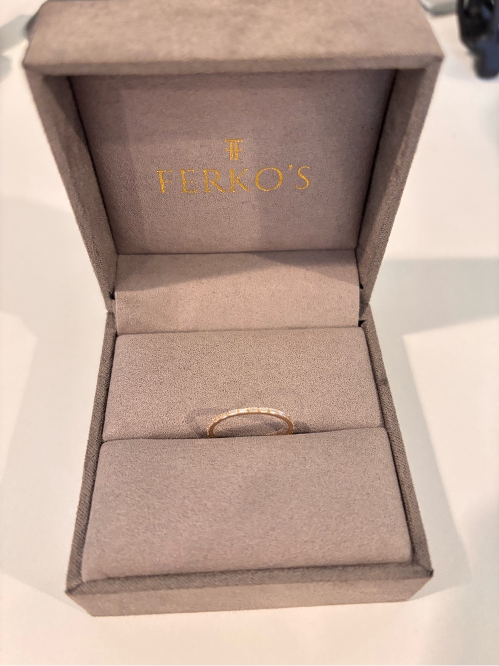 Ferko's Rose Gold Pavé Stackable Ring - Women's Jewelry • size 6.5